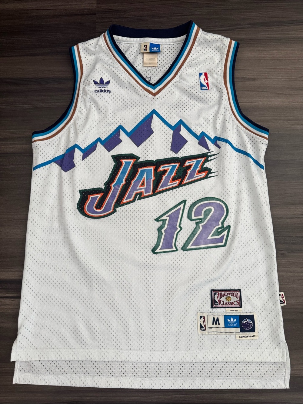 Adidas Utah Jazz John Stockton #12 NBA Hardwood Classics Stitched Jersey Men M